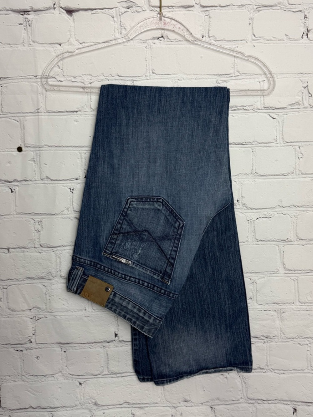 Armani Exchange Women's Wide Leg Jeans in Medium Blue